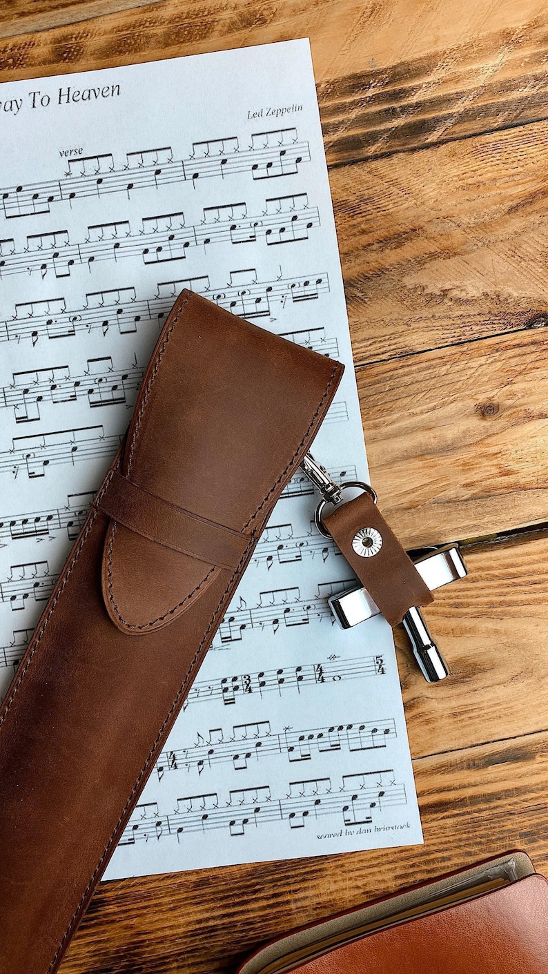 Drumstick Case, Leather drum stick bag, Leather drum stick Holder, Drum Sticks Gift for Drummer, Gift for musician, Drum accessories