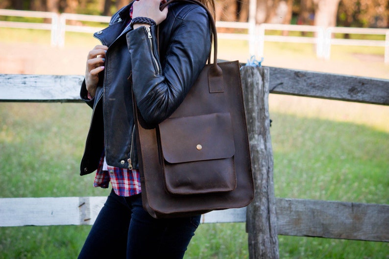 Brown Hobo bag, Leather tote bag for women, Leather tote bag laptop, Leather work bag women, Large tote bag with pockets