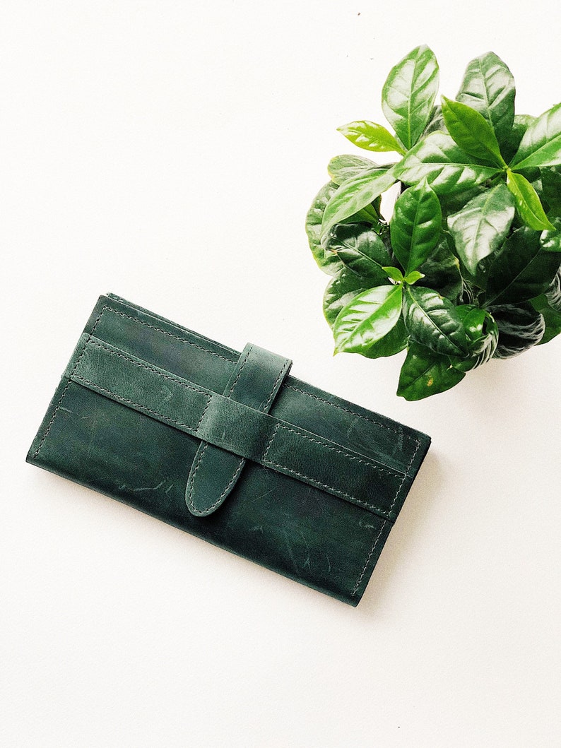 Leather Wallet Women, Minimalist wallet, Card wallet, Womens wallet, Personalized wallet, cute wallet, Leather wallet, Gift for mom, Gifts Green