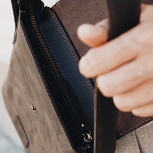 Brown leather bag for men, Leather Shoulder bag for men, Leather Messenger Bag, Weekender bag men, Anniversary gifts for Him, gifts for Dade