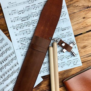 Drumstick Case, Leather drum stick bag, Leather drum stick Holder, Drum Sticks Gift for Drummer, Gift for musician, Drum accessories