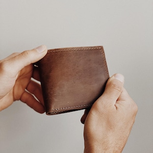 Carteira masculina de couro, carteira masculina sem couro, carteira sem couro, presente de aniversário para ele, presente de 21º aniversário para ele, presente de 30º aniversário para ele