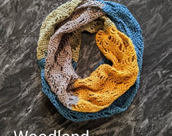 Diamond Stitch Cotton Infinity Scarf -Ready to Ship -Adult size