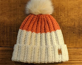 Fall inspired Fitted Two-Toned Hat -Ready to Ship-Adult Size