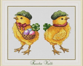 Postman for Easter Cross Stitch PDF Instant Download Stylish Embroidery Cute Wall Decor