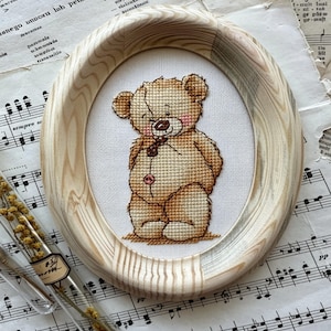 Teddy Bear Cross Stitch Pattern, Cute Embroidery (PDF Download)