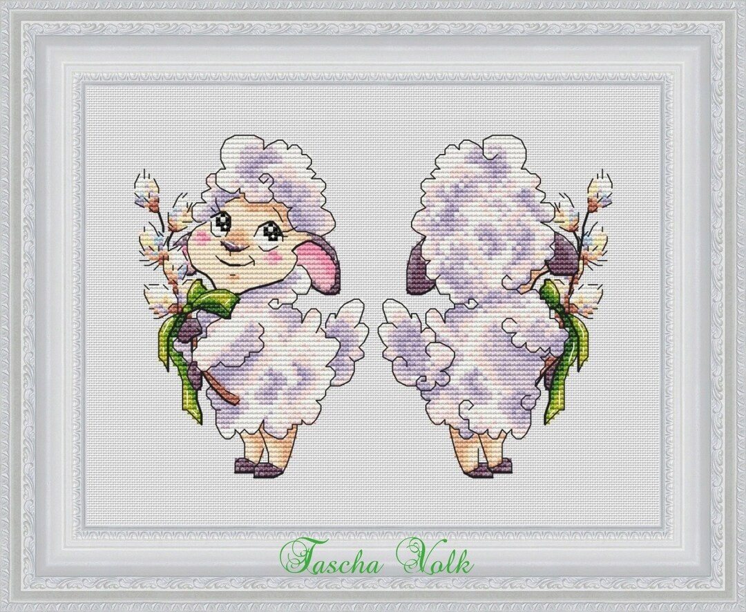 Easter Sheep With Willow (double-sided Toy) Cross Stitch Pattern PDF ...
