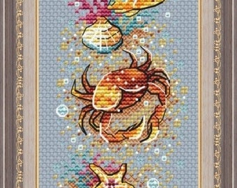 Padrão de Ponto Cruz "Sob o Mar", Bordado Elegante (Padrão em PDF)