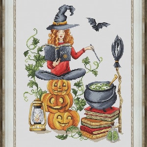 Geburah Witch&#39;s Witchcraft Potion Cross Stitch PDF Instant Download Stylish Embroidery Cute Wall Decor