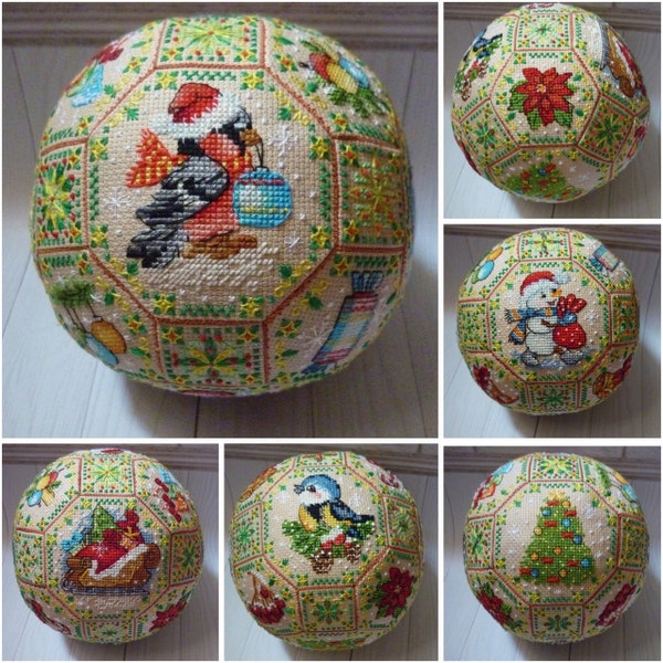 Christmas ball toy Cross Stitch Hat Pattern PDF Instant Download Stylish Embroidery Cute Wall Decor