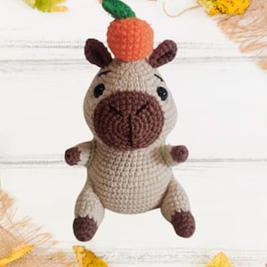 Crocheted Capybara Plush Toy: Handmade Amigurumi Capybara. READY TO SHIP