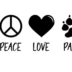 Peace Love Paws Svg Peace Love Paws Shirt Svg Animal Rescue Etsy