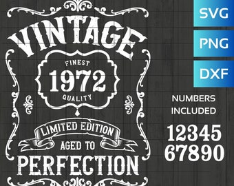 Invecchiato alla perfezione vintage SVG PNG / etichetta di whisky anno di nascita personalizzata Regalo di compleanno per la festa del papà SVG pNG camicia vintage per l'anno di compleanno di papà papà
