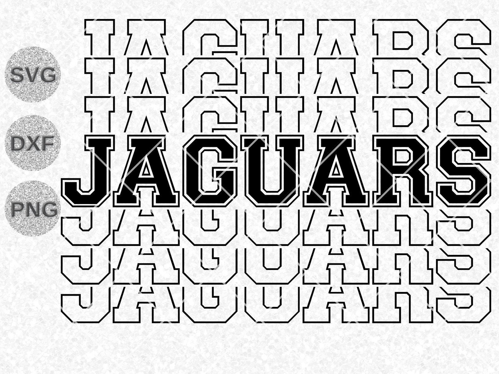 Jaguars svg Jaguars stacked svg Jaguars retro svg Jaguars Etsy México
