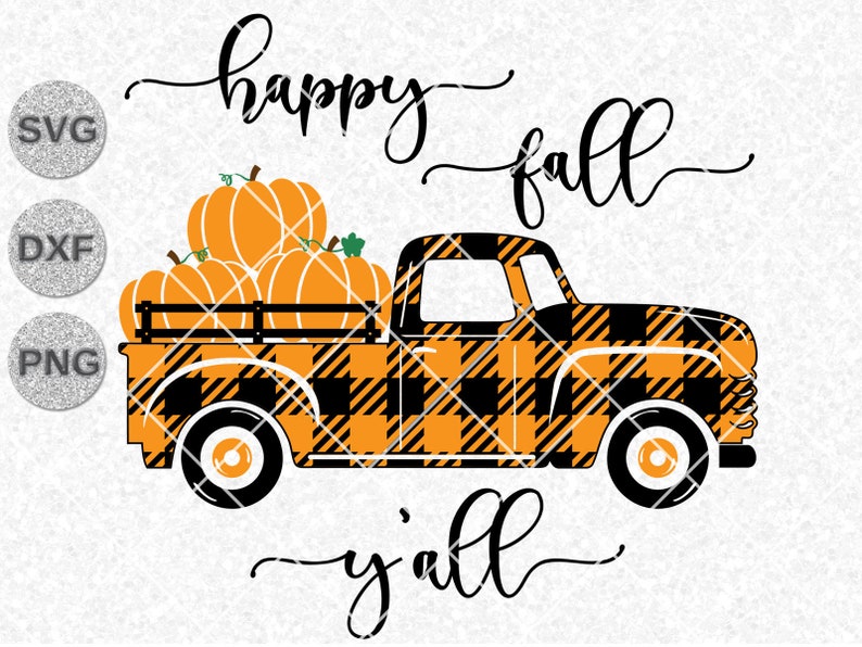 Download Buffalo plaid pumpkin truck svg dxf png vintage truck ...
