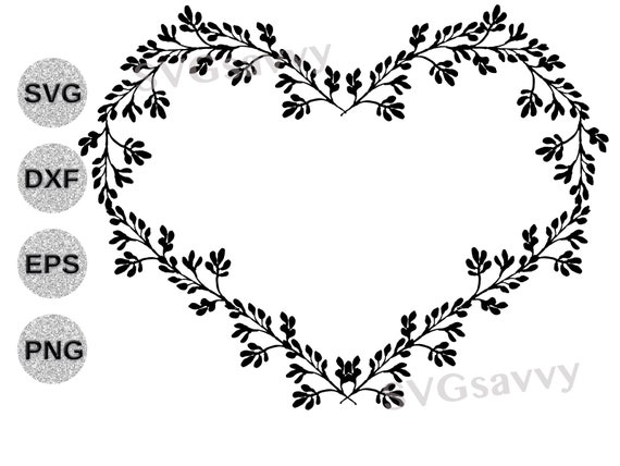 Heart Wreath Svg Heart Frame Svg Heart Wreath Dfxheart - Etsy