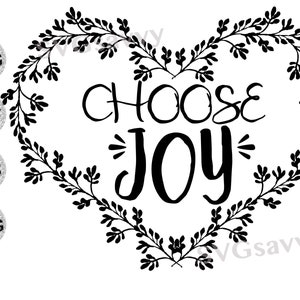 Choose joy svg, choose joy wreath svg, choose joy dxf, choose joy heart wreath dxf, choose joy wreath png, Cricut svg dxf eps png, cut file