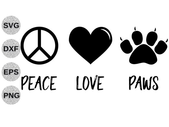 Download Peace love paws svg Peace love paws shirt svg animal rescue | Etsy