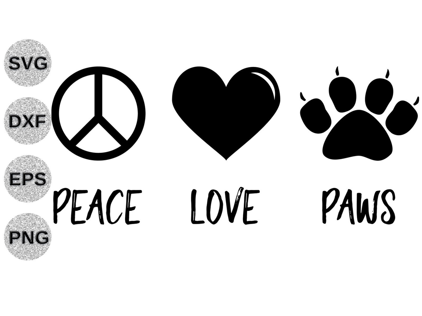 Free Free 124 Peace Love Paw Svg SVG PNG EPS DXF File