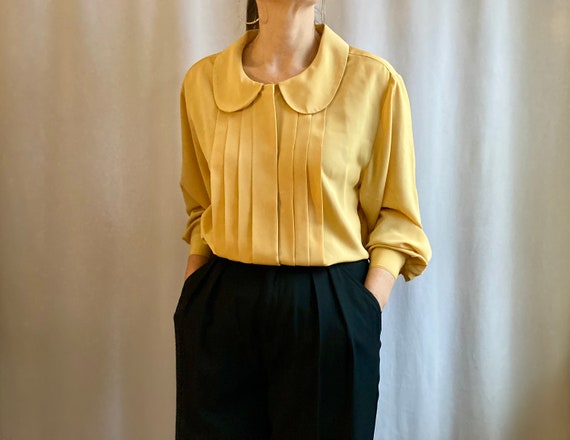 yellow peter pan collar shirt womens