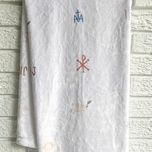 Pax Catholic Pattern Minky Blanket - 30&quot; x 40&quot; Baby Blanket Baptism Gift Newborn Gift