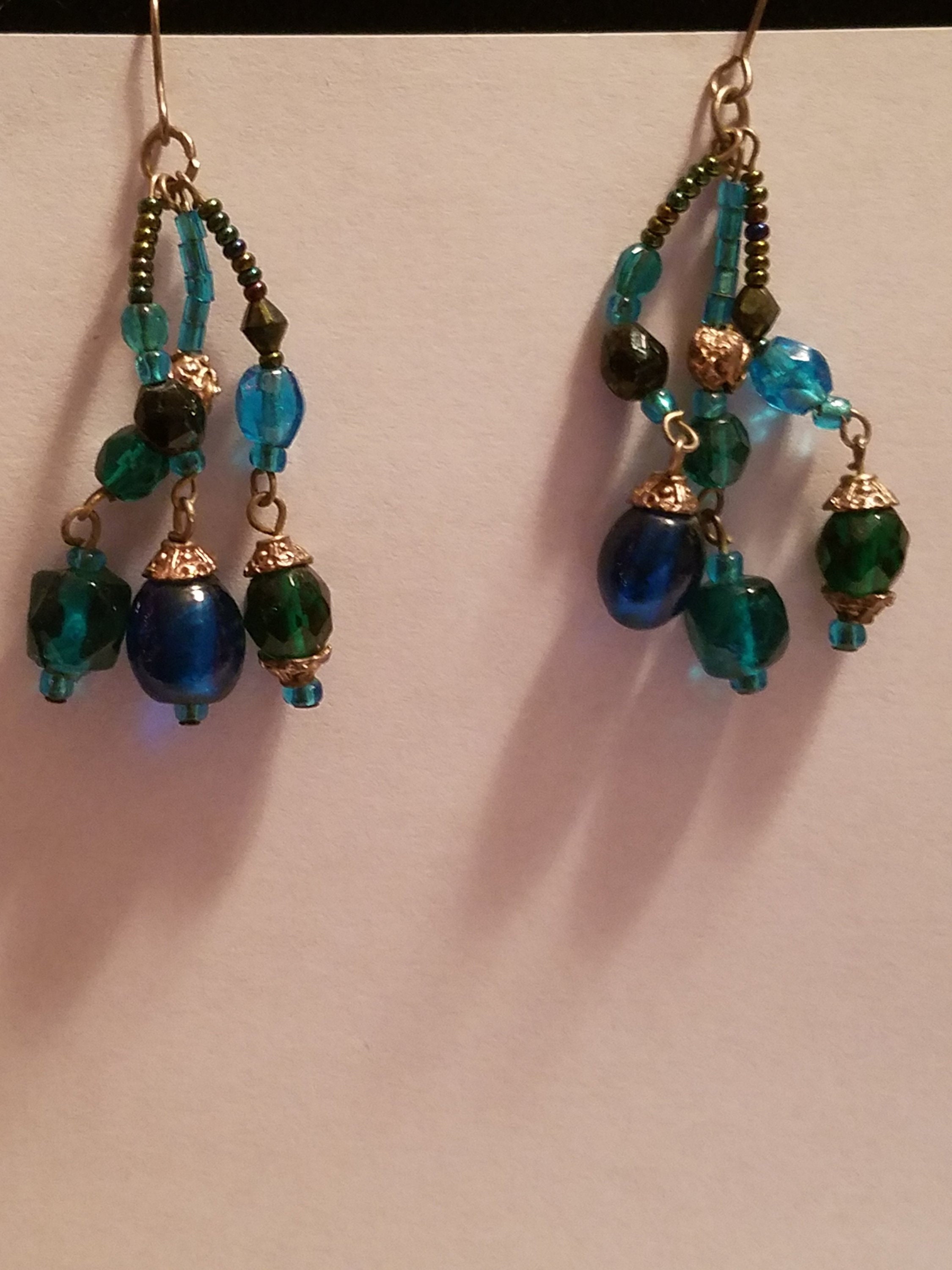 Beaded beautiful blue earrings Etsy