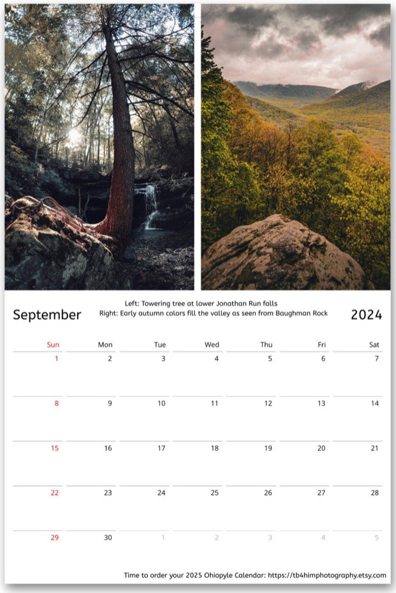 Ohiopyle 2024 Photo Calendar Etsy