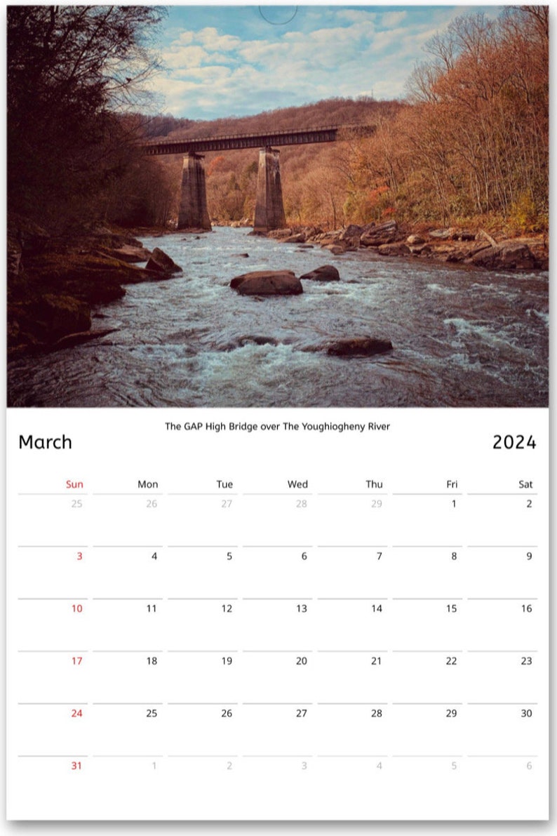 Ohiopyle 2024 Photo Calendar Etsy