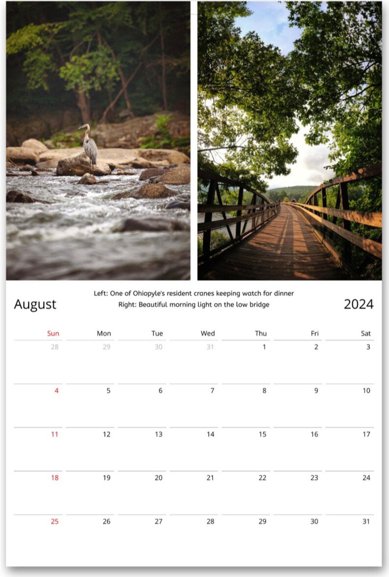 Ohiopyle 2024 Photo Calendar Etsy
