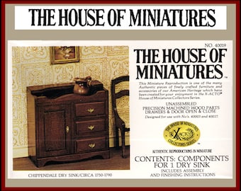 1//12 CHIPPENDALE NIGHT STAND KIT #40012 THE HOUSE OF MINIATURES NEW SEALED
