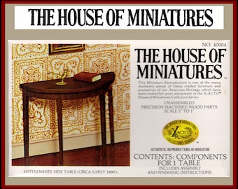 1//12 SCALE QUEEN ANNE TEA TABLE KIT #40039 HOUSE OF MINIATURES OPEN COMPLETE