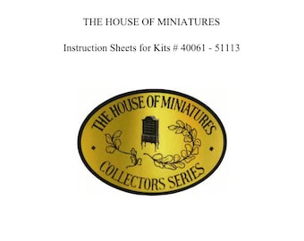 The House of Miniatures Kit Build Sheets #40061 - #51113, digital download, printable PDF