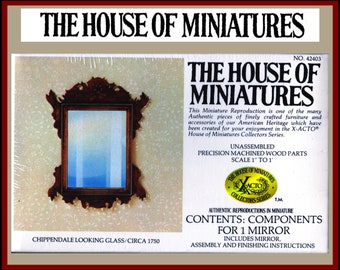 House of Miniatures Furniture Kit #42403 X-Acto Chippendale Looking Glass XActo Dollhouse Mini Miniature Miniture 42403 Open Box