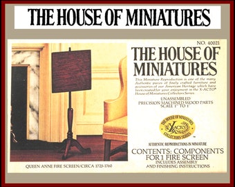 House of Miniatures Furniture Kit #40021 X-Acto Queen Anne Firescreen XActo Dollhouse Mini Miniature Miniture 40021 Sealed Box