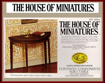 House of Miniatures Furniture Kit #40004 X-Acto Hepplewhite Side Table XActo Dollhouse Mini Miniature Miniture 40004 Sealed Box