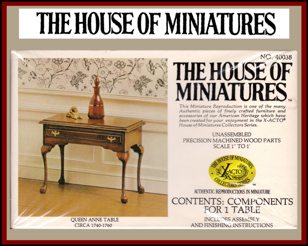 House of Miniatures Furniture Kit 40038 Xacto Queen Anne Table Xacto Dollhouse Mini Miniature