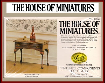 House of Miniatures Furniture Kit #40038 X-Acto Queen Anne Table XActo Dollhouse Mini Miniature Miniture 40038 Open Box