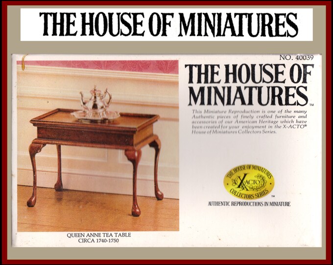 House of Miniatures Furniture Kit 40039 Xacto Queen Anne Tea Table Xacto Dollhouse Mini