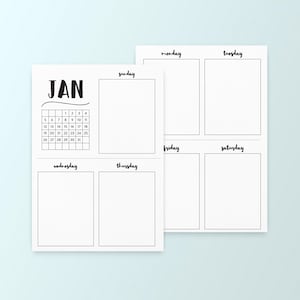 Bullet Journal Weekly Planner Printable | 2025 Calendar | Two Page Spread