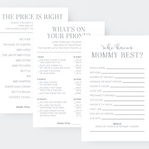 Printable Baby Shower Games, Gender Neutral Baby Shower Set, Party ...