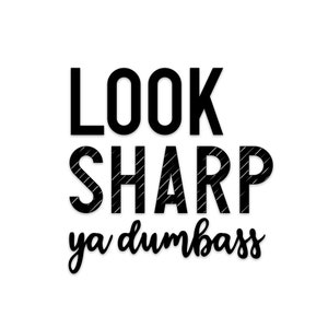 Look Sharp Funny Mirror Decal, Nick Miller Quote, Car Decal, Laptop Decal
