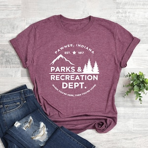 Parks and Recreation Shirt, Pawnee Parks Department Shirt, Heather Maroon