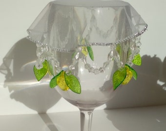 Glass (14B) Covers, Vintage inspired, Protective Drink Cover, Wine Cover