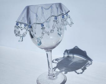 Glass (46B) Cover, Protective Drink Cover,  Water Glass Cover, Vintage inspired, Wine Glass Cover