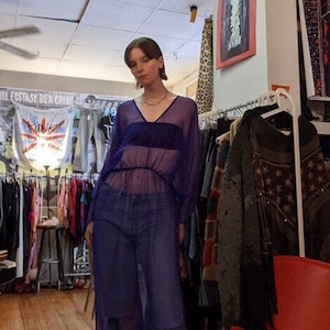 Maxi polka dot dress in silk (size S)