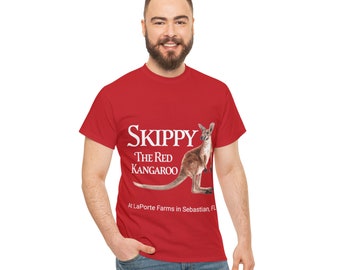 Skippy the Red Kangaroo at LaPorte Farms Unisex Heavy Cotton Tee