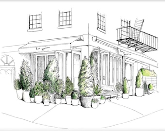 Bar Sardine NYC Print: West Village Restaurant Illustration