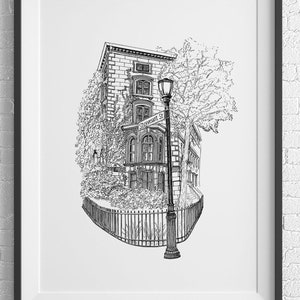 Stuyvesant Street Building East Village Illustration NYC Building Pen Architecture Wall Art
