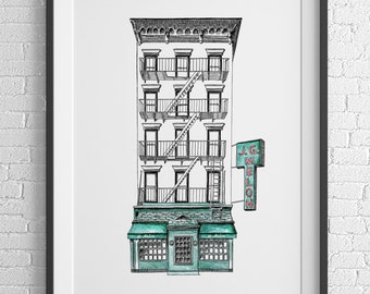 JG Melon NYC Art Print: Upper East Side Illustration