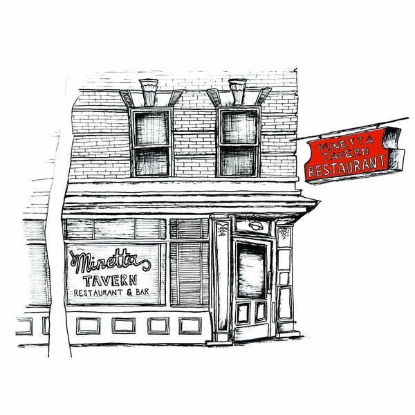 Minetta Tavern NYC Art Print - West Village Building Restaurant Illustration Wall Art